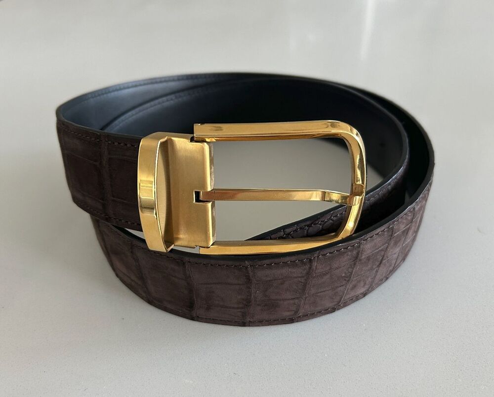 Genuine Sueded Nile Crocodile Belt - Brown - 41 Inches
